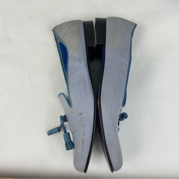 Hadleigh's Blue White Tassel Detail Loafers * STAINED * 36.5 US 6.5 - Picture 4 of 7